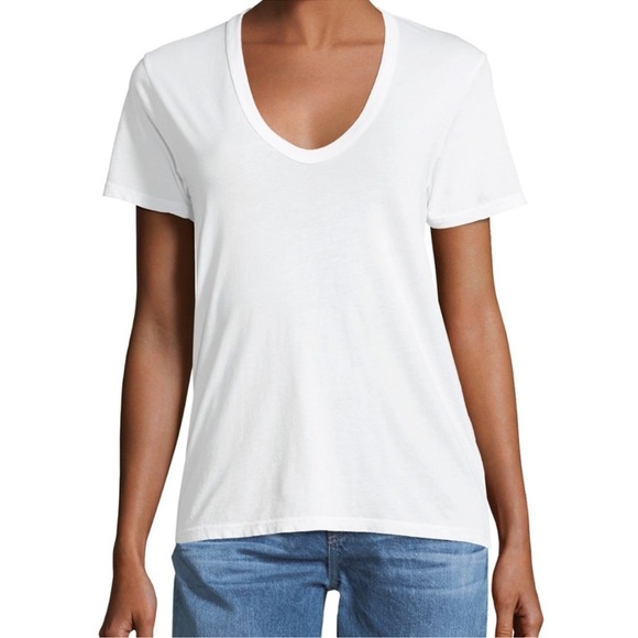 AG Adriano Goldschmied Henson V-Neck Cotton Tee XS - Picture 1 of 8